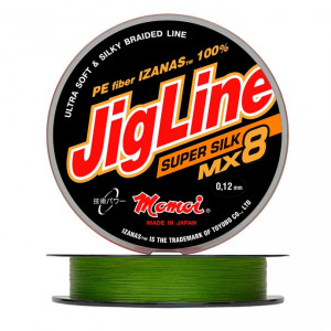 Шнур плетеный JigLine MX8 Super Silk, хаки (0,08 мм, 6,2 кг, 100 м, хаки)